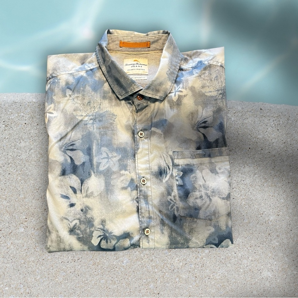 Tommy Bahama Jeans Island Crafted Long Sleeve Shirt Size Large 100% Cotton
